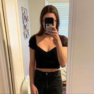Grey bandit black crop top
